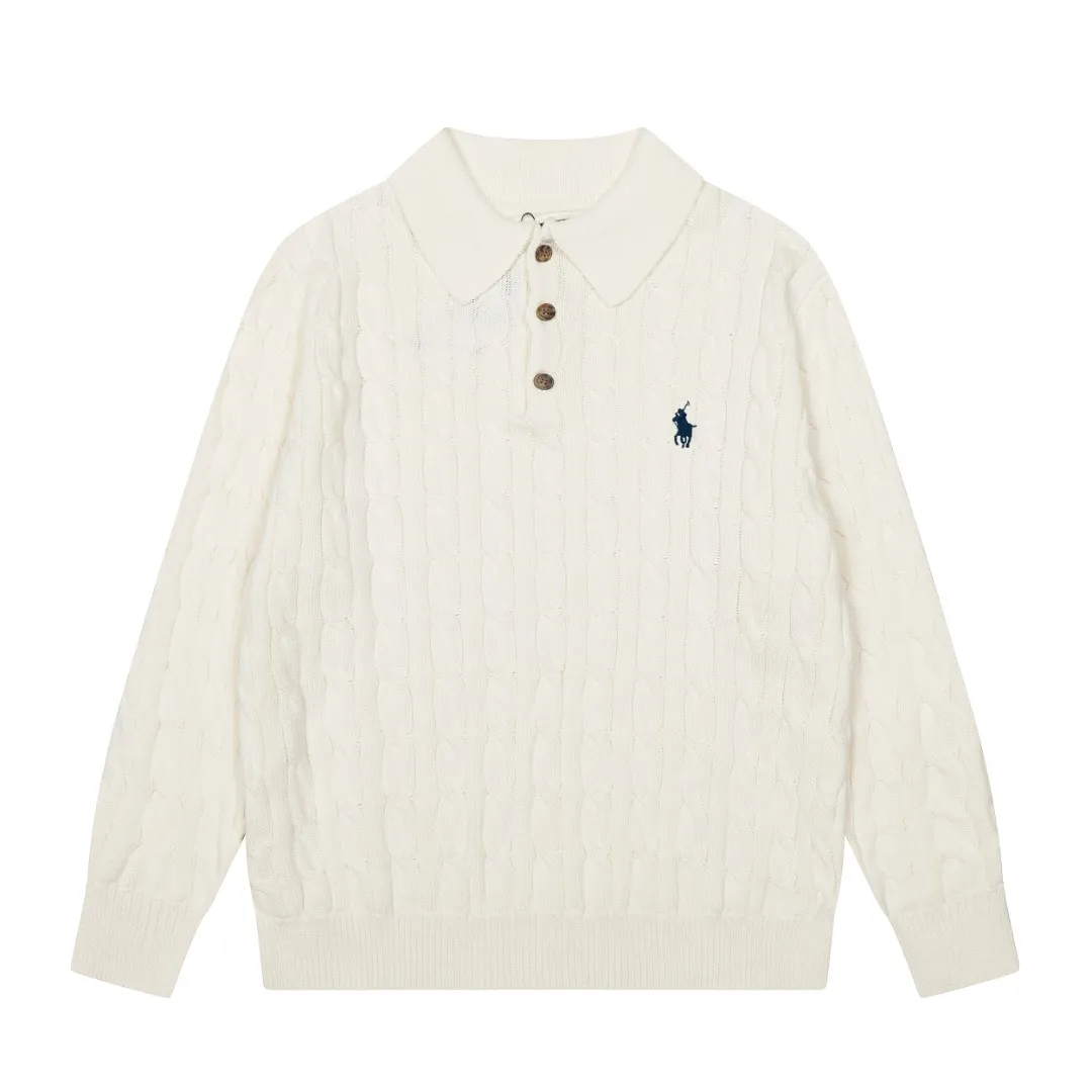 P250 Top quality" Style number: DS862# (not off the shelves all year round) [Ralph Lauren autumn and winter solid color pony embroidery logo knitted POLO lapel sweater] ✅Ralph Lauren Ralph Lauren classic basic lapel POLO same style knitted autumn and winter sweater for men and women ✅Main supplier platform live broadcast Wholesale entity Replenish when out of stock Not off the shelf ✅ZP quality 1:1 version Scan the code to enter the GF website Counter quality ✅Details and quality The only one in Guangzhou Imported high-quality cotton yarn, focusing on high-end, cost-effective, good quality needless to say ✅The version is restored to the original order, the maximum size can be worn up to 190 pounds, loose, comfortable and stress-free ✅The upper body is simple and easy to match, a must-have for men ootd, good-looking clothes are never picky, a must-have recommendation for couples' wardrobes Size: S-XL Color: Black White Gray Khaki Navy Blue White Label Navy Blue Red Label